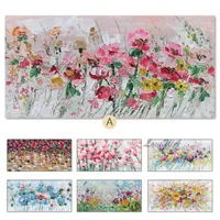 Paintings Pink Flowers Wall Decor Hand Painted Canvas Oil Abstract Artwork Modern Painting For Living Room