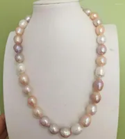 Chains Gorgeous13-14mm South Sea Baroque Multicolor Pearl Necklace 18inch