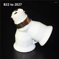 Lamp Holders 1Pcs Fireproof ABS Material 2A Base B22 To 2 E27 Adapter Socket 2E27 LED Light Bulb Holder Converter AC 220V 110V