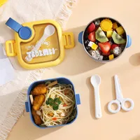Dinnerware Sets YOZWOO Children's 304 Stainless Steel Lunch Box Insulation Baby With Spoon Scissors Set Complementary Bowl