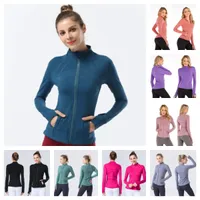 2023 Tops Mulheres roupas de ioga Top Top Slim Yogas Running Fitness Zipper Stand Gollar Fit Sport Sports Sports Training Quick Dry Jacket Top Lululemens A9LM#