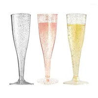 Cups Saucers E56C Disposable Toasting Glasses Clear Cocktail Drinkware Shatterproof For Party