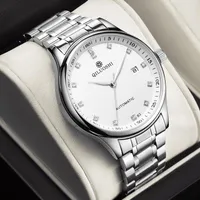 Wristwatches Fully Automatic Mechanical Watch Waterproof Men DiamoWatch Fashion Retro Tourbillon Permeable Calendar Stainless Steel