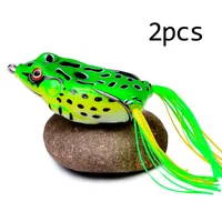 2 PCS Frog Fishing Lures 5/8.5/13/17.5g تصادف الطعم السيليكون مع خطافات الصيد السلور العلوي الماء البلاستيك الاصطناعي