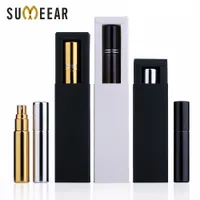 Perfume Bottle Perfume Bottle 10ml With Packaging Box Gold Silver Black Glass Spray Bottle Sample Clear Glass Vials Portable Perfumes Atomizer 230203