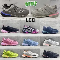 2023 Designer Luxury Womens Mens Casual Shoe Track 3 3.0 LED Sneaker Trainer Lighted Tess.S. Gomma Leather Trainer en nylon imprim￩ de baskets de plate-forme masculine Tracks 36-46
