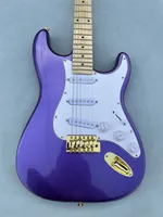 purple metal electric guitar maple fingerboard white shield SSS pickup can be customized as required ,Gold hardware