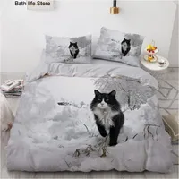 Bedding Sets Simple 3D Animal Cat Duvet Cute Quilt Cover Set Pet Design Comforter Bed Linen With Pillowcase King Queen Dogs