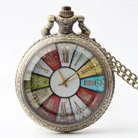 Pocket Watches & Fob Roman Numbers Colorful Glass Quartz Watch For Men women Gift