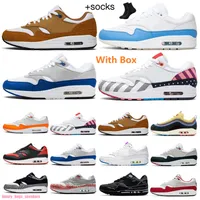 Running Shoes Designer 87S Sneakers socks Trainers White Black Anniversary Red Royal Obsidian Aqua Jewel University Blue Live Together One 1 87 Have A Day Men Women