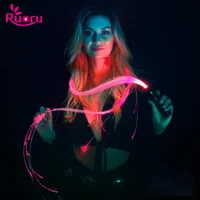 Other Toys Ruoru 10 Modes Multi Color LED Fiber Optic Whip Halloween Party Dance Led Light Whip Glowing Lash Light Up Show Tron 230204