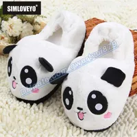 Qwertyui879 Slippers Simloveyo Winter Indoor Panda Slippers Flat Furry Home Cartoon Femmes