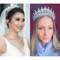 Copricapi di copricapo Crystal Bride Crown Women Testedal Tiaras e corone Accessori per gioielli per capelli da sposa Fashion HG082