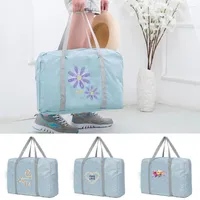 Duffel Bags Unisex Travel Organizers Large Capacity Weekend Bag Daisy Pattern Foldable Clothes Storage Carry On Handbags