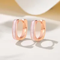 Stud Earrings QWC 925 Sterling Silver For Women Christmas Gift 2023 In French Fine Jewelry Light Luxury Year Rose Gold