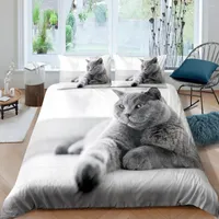 Bedding Sets Home Living Luxury 3D Pet Cat Set Kids Duvet Cover Pillowcase Animal Queen And King EU US AU UK Size
