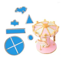 Baking Moulds Birthday Cake Princess Carousel Fondant Chocolates Mold Kitchen Fudge Cookie Stamp Biscuit Cutter Decorating Pastry Tools