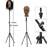 Wig Stand 155cm Long Mannequin Wig Head Tripod Stand Holder For Cosmetology Hairdressing Head Adjustable Wig Stand Tipod For Mannequin Wig 230204
