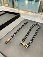 Pulsera de brazalete de cadena de oro Cadenas de enlace de diamantes ancho de dise￱o negro Mujeres Men pareja dise￱adora de moda Fiesta de bodas D￭a de Acci￳n de Gracias Valent￭n 55