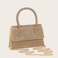 Evening Bags JIOMAY Luxury Designer Handbags For Women 2023 Shiny Rhinestone Clutch Ladies Wedding Party Chain Small Square