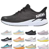 Mulher Hoka One Clifton 8 Running Shoes Choque Absorvendo Sportswear 2023 Homens homens Designers Esportes Tênis Botas de Treinamento para Gym Clay Girls Boot