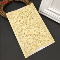 Greeting Cards 10pcs Romantic Wedding Invitation Card Groom Bride Carved Pattern Hollow Out Banquet Party Supply 6Z SH073