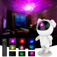 Galaxy Projector Lamp Starry Sky Night Light For Home Bedroom Room Decor Astronaut Decorative Fixtures Children Gift