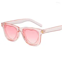 Sunglasses Fashion Heart Shaped Women Brand Designer Plastic Reflective Sun Glasses For UV400 Girl1