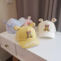 Kids Hat Baby Baseball Cap Girl Boy Spring outdoor Suncreen Cute Beer 4 colors blue pink orange beige and yellow for 1-3 years old