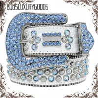 2023 Designer Bb Belt Simon Belts for Men Women Shiny diamond belt Black on Black Blue white multicolour1sss