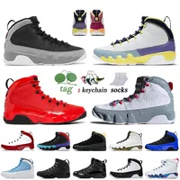 2022 Mens Fire Red 9s Basketball Shoes Jumpman 9 Particle Grey Chile Red Change The World University Gold Statue Space Jam Racer B226v