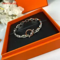 Herme Designer Bracelets online store Hollow pig nose bracelet fashion style S925 sterling silver gilded diamond