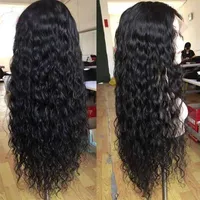 Brazilian Water Wave Wig 13 4 Lace Front Human Hair Wigs Pre Plucked 30inch Closure 150% Density Remy Modern Show