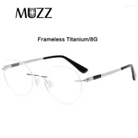Sunglasses Frames Ultralight Titanium Round Frameless Glasses Frame Men Rimless Optical Prescription Eyeglasses Acetate Legs Women Resin