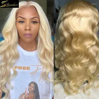 Body Wave HD Transparent Lace Frontal Wig 613 Honey Blonde Human Hair Wigs For Black Women 13X6 Full Front Remy Preplucked