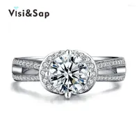 Wedding Rings Eleple Luxury Lady Ring Bands Vintage For Women Cubic Zirconia Fashion Jewelry White Gold Color VSR086