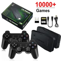 Game Controllers Joysticks Video Console Builtin 10000 s Retro Handheld Player For PS1FCGBA 64G TV Stick Wireless Controller pad 230206