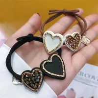 Hair Clips & Barrettes Fashion Crystal Rhinestone Rope Female Rough Tie Ins Ring Net Red Simple Heart Shaped Band
