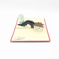Greeting Cards Business Creative Gift Souvenir 3D Handmade Up Laser Cut Vintage Invitations Custom With Envelope