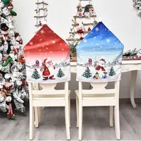 Chair Covers Cartoon Christmas Decorations Soft Stretch Kitchen Home Decoration Santa Claus Hat Dining Table