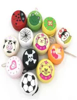 1pcs lindas estampas de animais de madeira Yoyo Toys Ladybug Toys Kids Yo brinquedos para crianças ioyo bola de entrega aleatória g11255427360