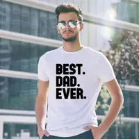 Women's T Shirts Dad Ever Letter Print Men's White Shirt Vintage Casual Round Neck Tee Funny Clothing Short Sleeve Men Tops Father's