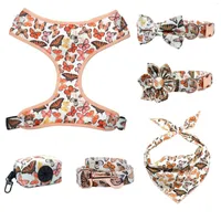 Dog Collars Butterly Doggy Harness Personalized 5pcs Set Pet Bowtie Collar Leash Poop Bag