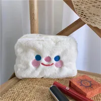 Cosmetic Bags Women Makeup Bag Beauty Plush Pouch Travel Organizer Case Clutch Portable Smile Lamb Storage Toiletry