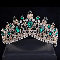 Hair Clips & Barrettes European And American Colored Diamond Crown Bridal Wedding Crystal HeaddressHair