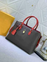 5A Mirror quality big size bags briefcase totes lady shoulder handbags Coated Canvas Monograms Flower lock commuter shopping bags wallet