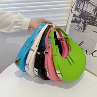 Net red fashion candy color small round bag women's bag new simple personality portable underarm bag shoulder bag