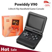 Portable Game Players Powkiddy V90 3.0Inch IPS Screen Retro Video Game Console Open Source PS1 Mini Portable Handheld Game Console 64G 15000Games 230206