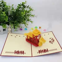 Greeting Cards 3D Laser Cut Hollow Out Carving Dragon Boat Paper Invitation PostCard Valentine's Day Wedding Kids Creative Gift