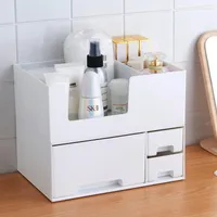 Storage Boxes Plastic Double Layer Cosmetic Box Desktop Drawer Jewelry Lipstick Bathroom